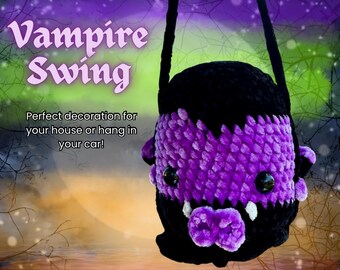Vampir Plüschtier Schaukel, Süßer Halloween Vampir, Halloween Auto Aufhänger, Fenster Aufhänger, Vampir Plüschtier