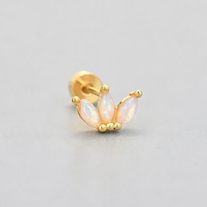 Marquise Opal Stud Earrings Set, 18K Gold Opal Earrings, Screw Back Earrings, 3 Styles Opal Jewelry Set, Dainty Gift for Her
