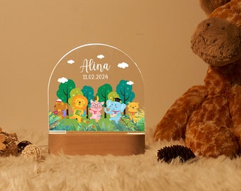 Custom Name Bedside Lamp Gift for Kids,Cute Animal Creative Night Light,Personalised Table Light for Baby,Christmas Birthday Gifts,Kids Room