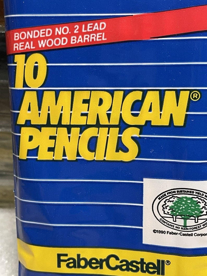 Lote de 10 lápices Faber Castell American Bonded No. 2 de mina de madera vintage imagen 2