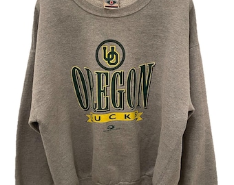 Vintage Red Oak Sportswear College Oregon Ducks-logo sweater trui XL jaren 90