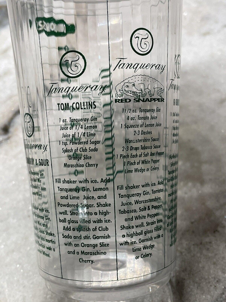 Tanqueray Gin Classic Cocktails Shaker Mixer Plastic Recipes Bar Bartender Drink image 6