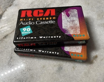 Two RCA RC90 Hi-Fi Stereo Blank Audio Cassette Tape Tapes 90 Minute New Sealed