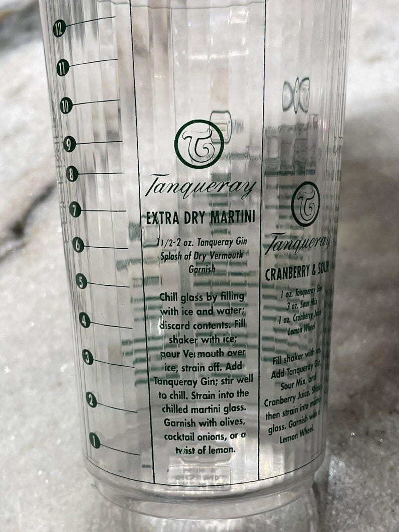Tanqueray Gin Classic Cocktails Shaker Mixer Plastic Recipes Bar Bartender Drink image 4