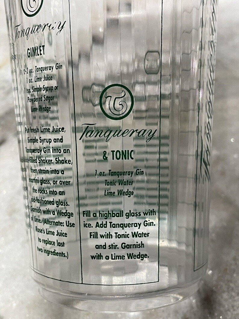 Tanqueray Gin Classic Cocktails Shaker Mixer Plastic Recipes Bar Bartender Drink image 8