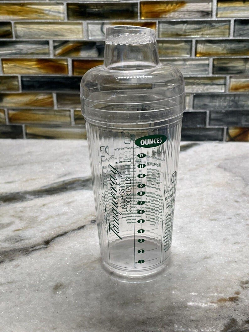 Tanqueray Gin Classic Cocktails Shaker Mixer Plastic Recipes Bar Bartender Drink image 2