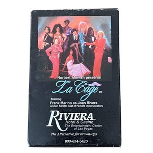Baraja de cartas vintage de la década de 1990 del casino Las Vegas Riviera Hotel La Cage
