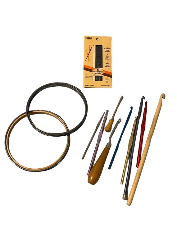 Vintage Knitting Needles Crochet Hooks Sewing Needles Hoops