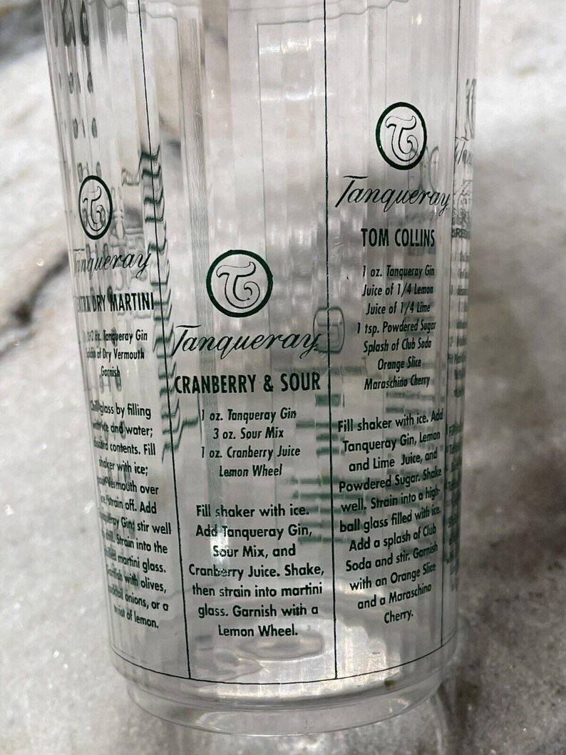 Tanqueray Gin Classic Cocktails Shaker Mixer Plastic Recipes Bar Bartender Drink image 5