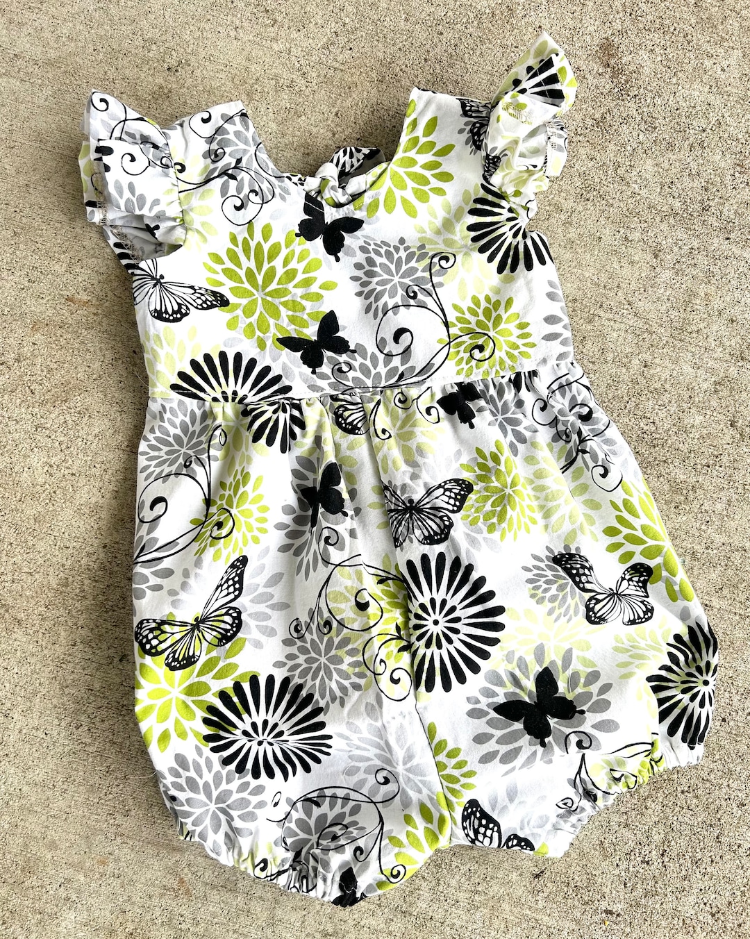 Cotton Woven Girls Toddler 2T Romper Summer Sun Suit Butterflies ...