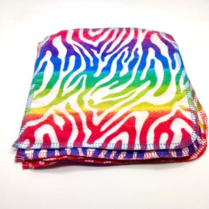 Flannel Reusable Wipes 8 x 8 Serged Baby wipes Un paper Family Cloth Rainbow set of 4