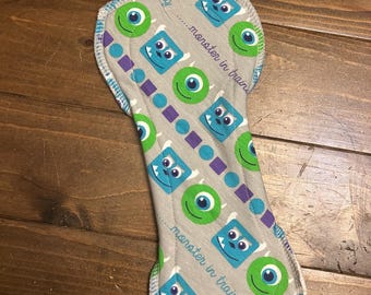 10" Reusable Cloth Pad: Moderate Absorbency, Windpro Backing Monsters