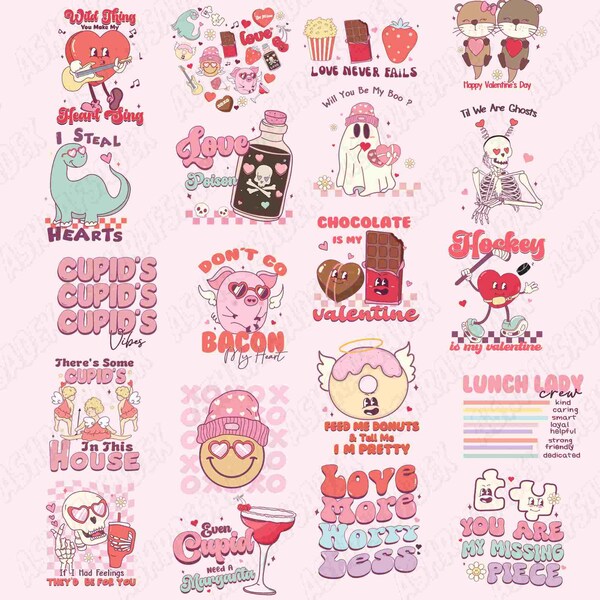 Retro Valentine png Bundle, Valentine's Day svg, Valentines Png, Groovy Valentine SVG, Love PNG, Heart SVG, Valentines Sublimation Design