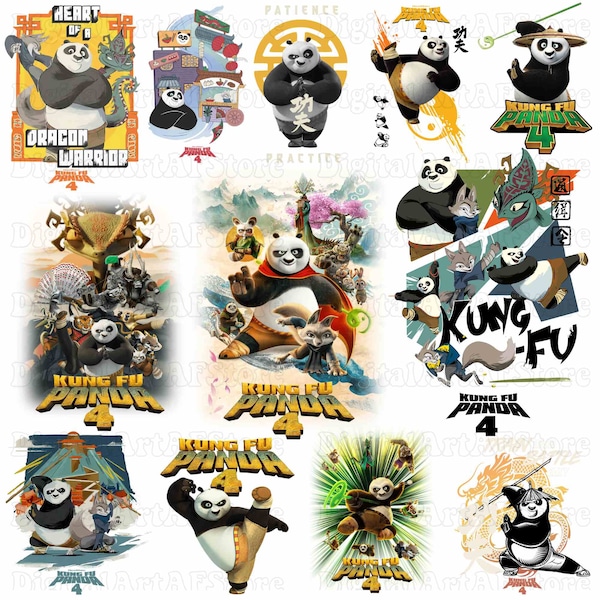 Kung Fu Panda PNG Bundle, NEWEST Kung Fu Panda Png, Cartoon Dis ney Character Movie Png