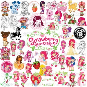 Strawberry SVG Bundle, Cartoon Character Movie Svg, Strawberry Shortcake Svg, Strawberry Coffee Svg