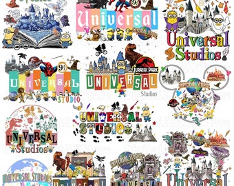 Retro Universal Studios PNG Bundle, Universal Png, Universal Trip Png, Minion Universal Studios Png, Mouse And Friends Universal Studios Png