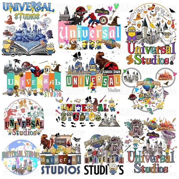 Retro Universal Studios PNG Bundle, Universal Png, Universal Trip Png, Minion Universal Studios Png, Mouse And Friends Universal Studios Png