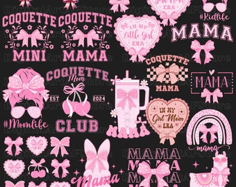 Coquette Mama PNG Bundle, The Mom Era PNG, Coquette Png Trendy Mom Quote Png, Pink Motherhood Png, Pink Mama Png, Coquette Bunny Mother Day