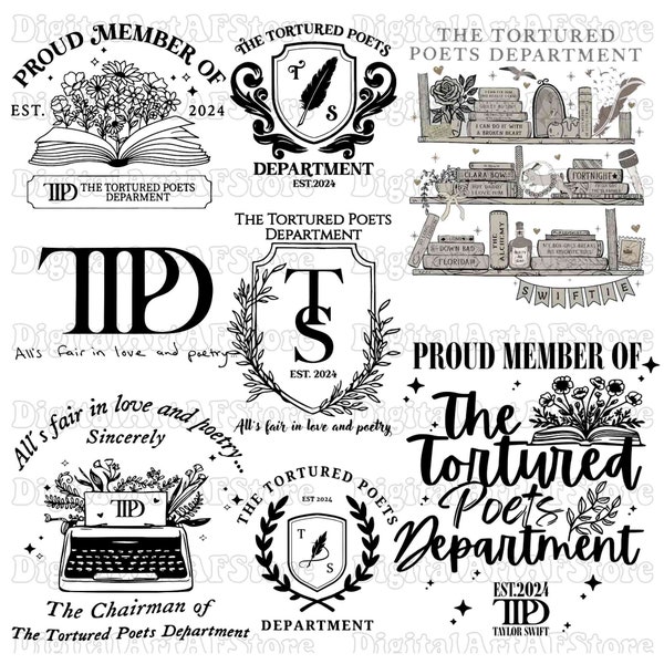 The Tortured Poets Department TS Png Bundle, TTPD Gift, Tortured Poets Department PNG, Gift for Fan Era, Proud Member Of Ttpd