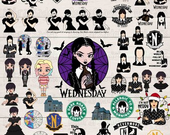 Wed nes day SVG Bundle, Never more Academy Svg, Wed nes day Coffee Svg, Wed nes day Chibi Svg