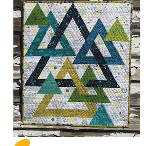 Kwik Tangled Triangle Quilt Pattern From Karie Jewell and Terry Chapman mini through king sizes