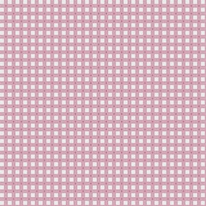 May include: A repeating pattern of small squares in a grid layout. The squares are primarily white with a pink border and a pink cross-stitch design. The overall effect is a delicate, textured design.