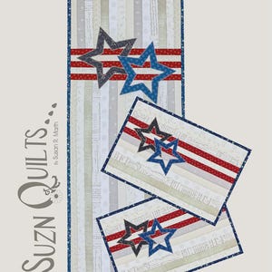 Stars and Stripes Forever Table Runner and Placemats 14 x 42 Pattern From Suzn Quilts By Marth, Susan