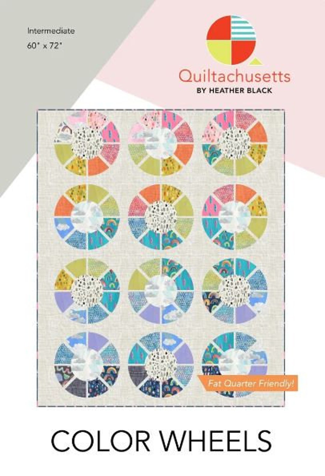 Color Wheels Quilt Pattern From Quiltachusetts 60 X 72 - Etsy