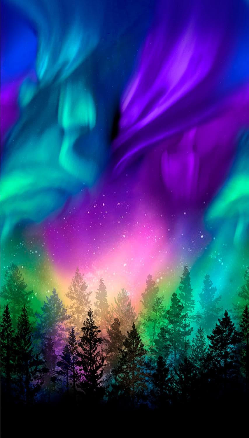 Aurora Northern Lights Fabric Panel: 100% Cotton Quilting Fabric - Etsy