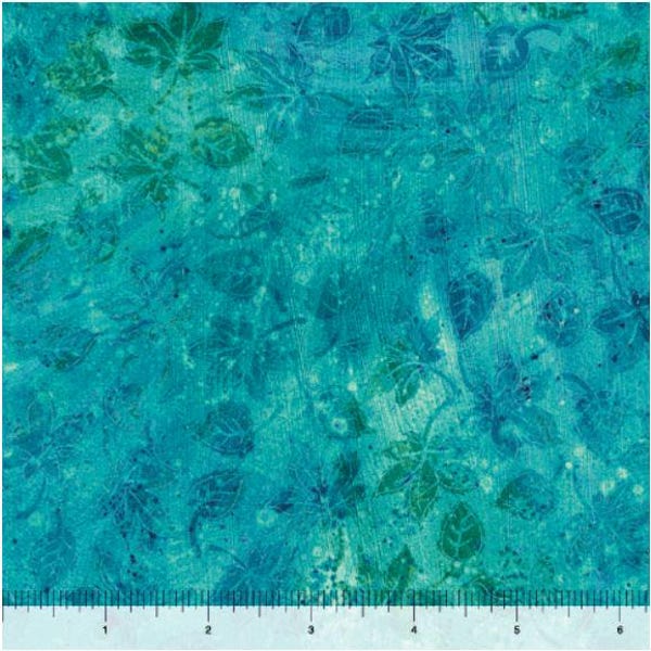 Flourish Stucco Leaf Blender QT Fabrics 100% cotton quilt fabric 29336-QK teal turquoise