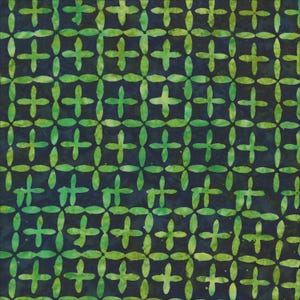 Navy and green batik - Cobalt Quilt Essentials Splendor 100% cotton quilting fabric geometric mathematics plus square grid
