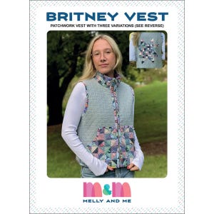 The Britney Patchwork Vest Sewing Pattern Linen Cover Version From Melly & Me Quilted Clothing Women's coat of many colors sizes XS-XXXXL