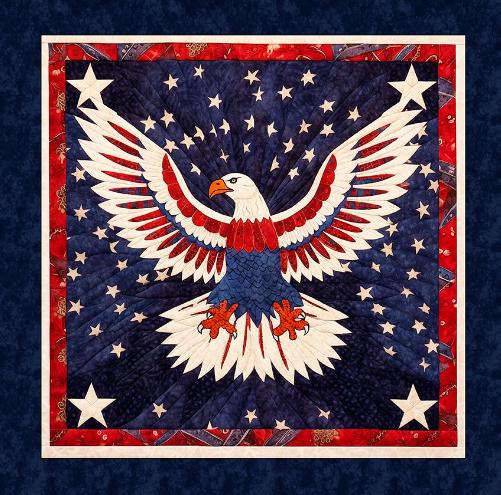 American Tapestry Eagle Blocks Navy 30866 -N by Morris Creative for QT ...