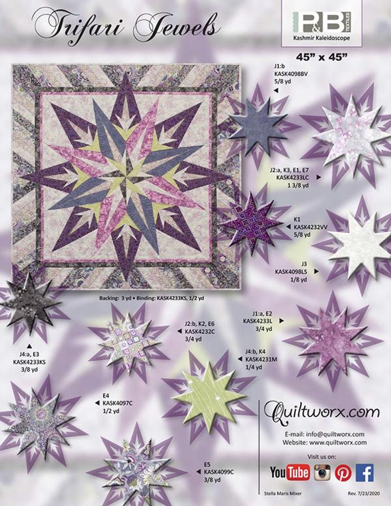 Trifari Jewels Quilt Pattern From Quiltworx - Judy Niemeyer Quilting by ...