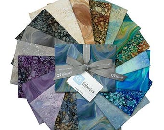 Surge Storm 18 Fat Quarter Bundle from Quilting Treasures QT Fabrics 100% cotton quilting fabric in neutral earth and jewel tones