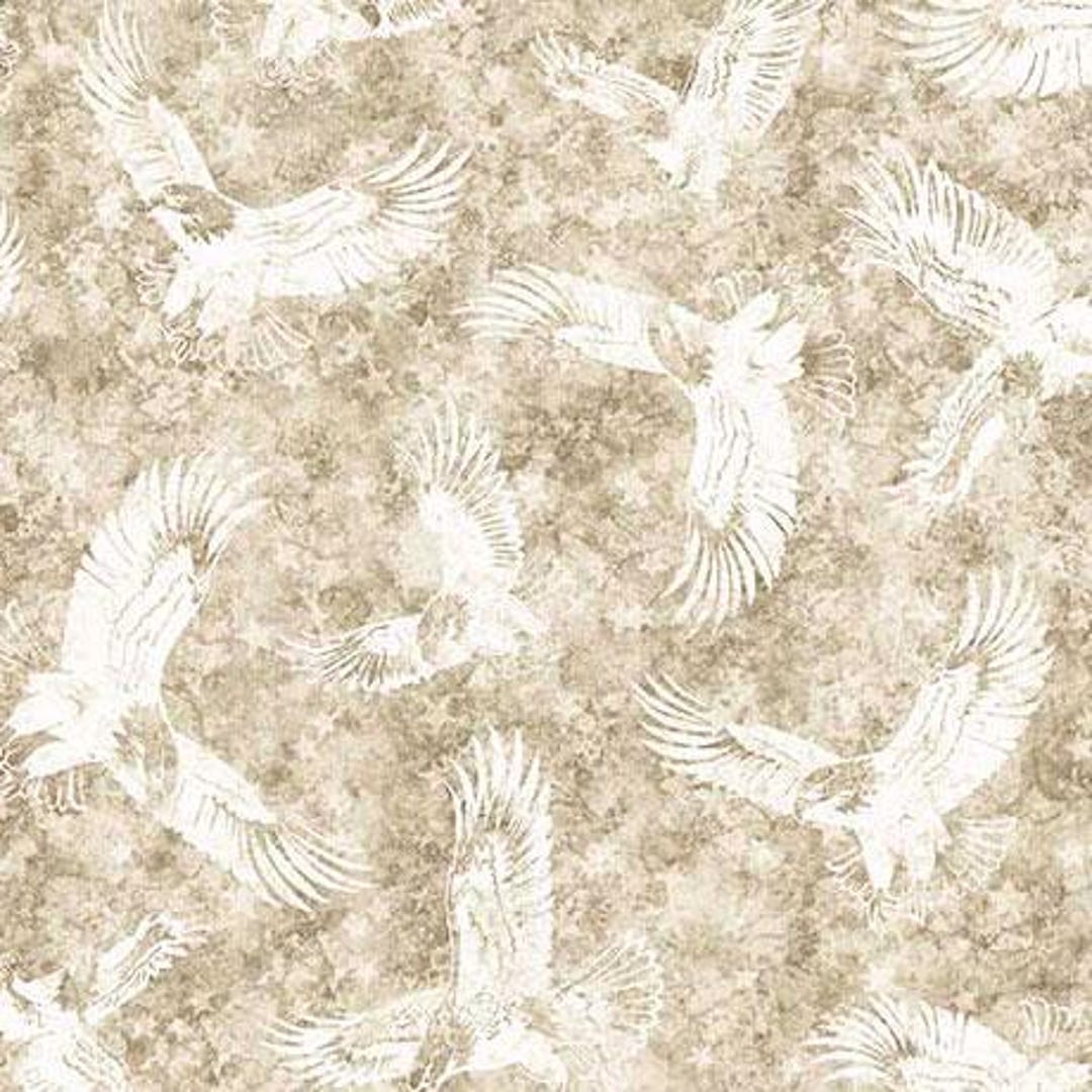 Patriot Eagle Tonal Khaki 44" Wide by Morris Creative for QT Fabrics ...