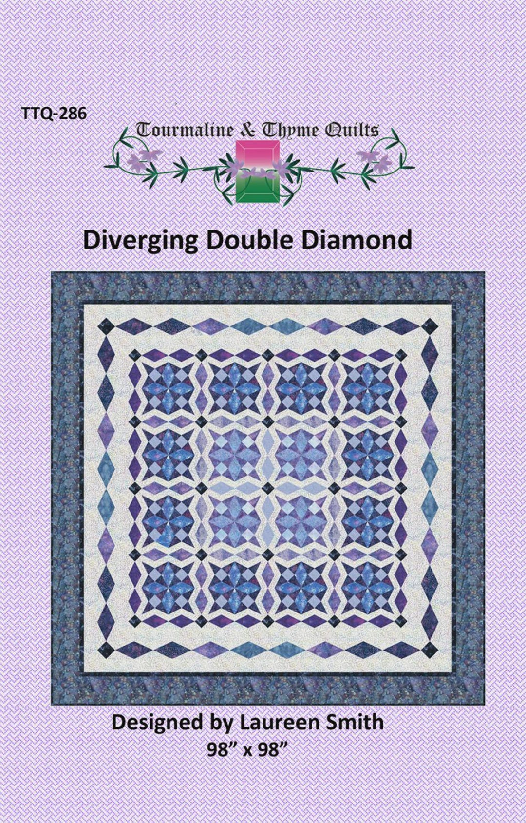 Diverging Double Diamond Quilt Pattern 98 X 98 From Touramaline & Thyme ...