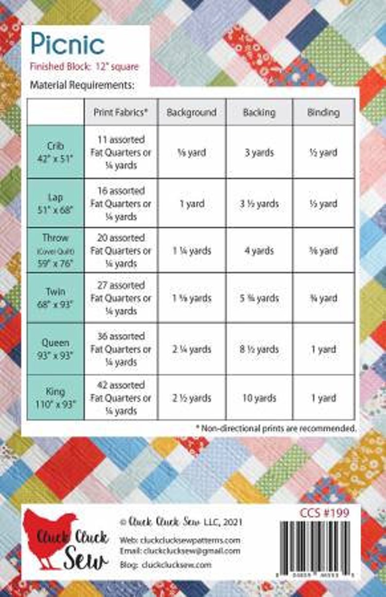 Picnic Quilt Pattern by Allison Harris for Cluck Cluck Sew - Etsy