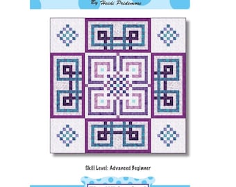 Find Your Path Celtic Knot Quilt Pattern 86 x 86 queen bed size from Whimsical Workshop Heidi Pridemore strip piecing maze Irish chain patch