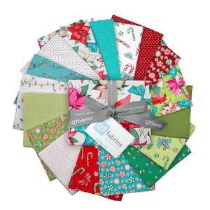 Whimsical Christmas 17 Fat Quarter Bundle from QT Fabrics - Holiday Party ©Micki Williams for INK and Arrow 100% cotton woven fabric precut