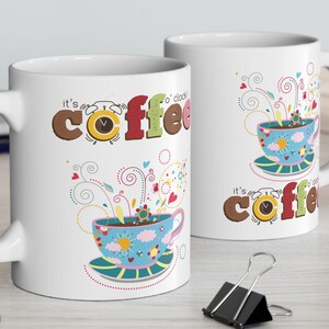 It's Coffee O'Clock Mug | 11oz Ceramic, Caffeine Lover Gift