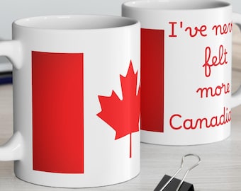 Mug canadien fier, tasse à café de 11 oz, motif feuille d'érable rouge, cadeau Canada, fête du Canada