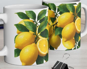 Lemon Grove Ceramic Mug | Refreshing Citrus Kitchen Decor