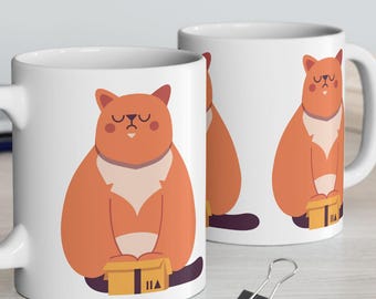 Funny Orange Cats Mug | Quirky Cartoon Cat Lover Gift