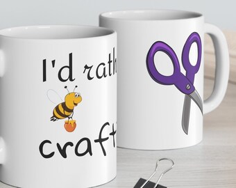 Taza de cerámica "Prefiero estar haciendo manualidades", 325 ml (11 oz)