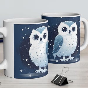 Mug en céramique, chouette mignonne n° 3 sur 4 - tasse à café, tasse à thé, cadeau pour amateur de chouette, tasse pour amoureux des animaux, décoration de cuisine, cadeau pour amateur d&#39;oiseaux