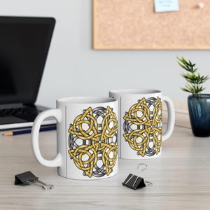 Celtic Knot Scotland Mug | 11oz Ceramic Mug with Intricate Celtic Design Mug 11oz
