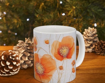 Taza de cerámica de amapolas de California de 325 ml