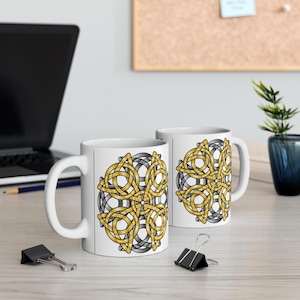 Celtic Knot Scotland Mug | 11oz Ceramic Mug with Intricate Celtic Design Mug 11oz