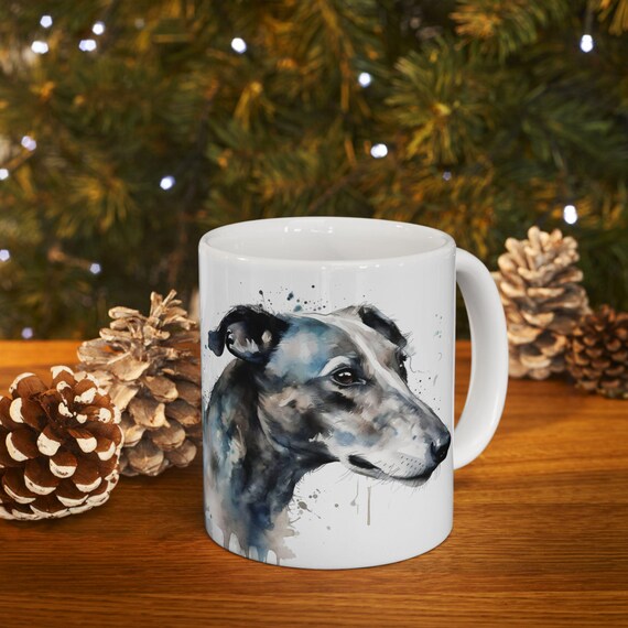 Watercolor Greyhound Ceramic Mug, Greyhound Lover Gift, Dog Mom